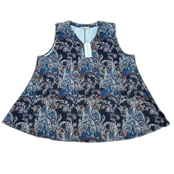 New with Tags VIVI Fashion Plus Size V-Neck Sleeveless Paisley Tunic size 4XL C7 - Picture 1 of 8